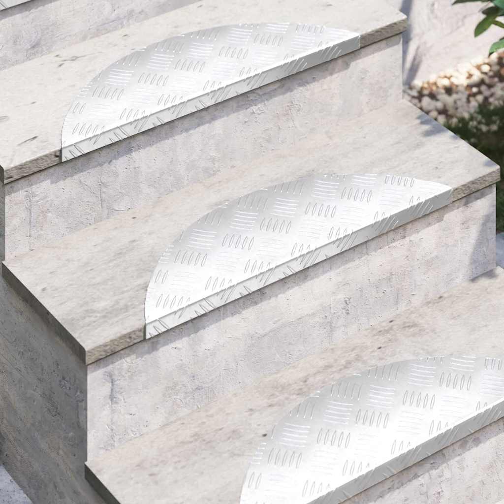 vidaXL Σκαλοπάτι Ημισέληνος 15 pcs Ασημί 60 x 18 εκ Αλουμίνιο