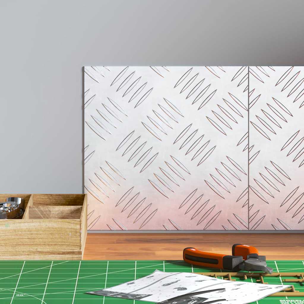 vidaXL Επιφάνειες Καρό 2 pcs Ασημί 20 x 20 cm Αλουμίνιο