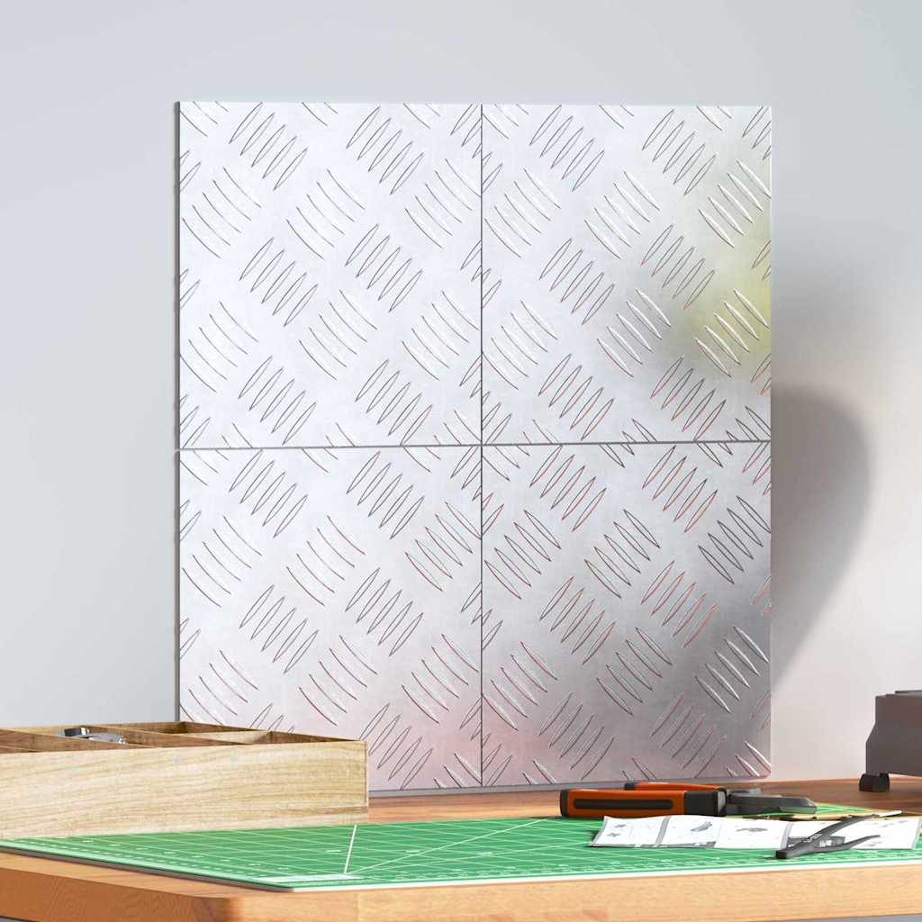 vidaXL Επιφάνειες Καρό 4 pcs Ασημί 20 x 20 cm Αλουμίνιο