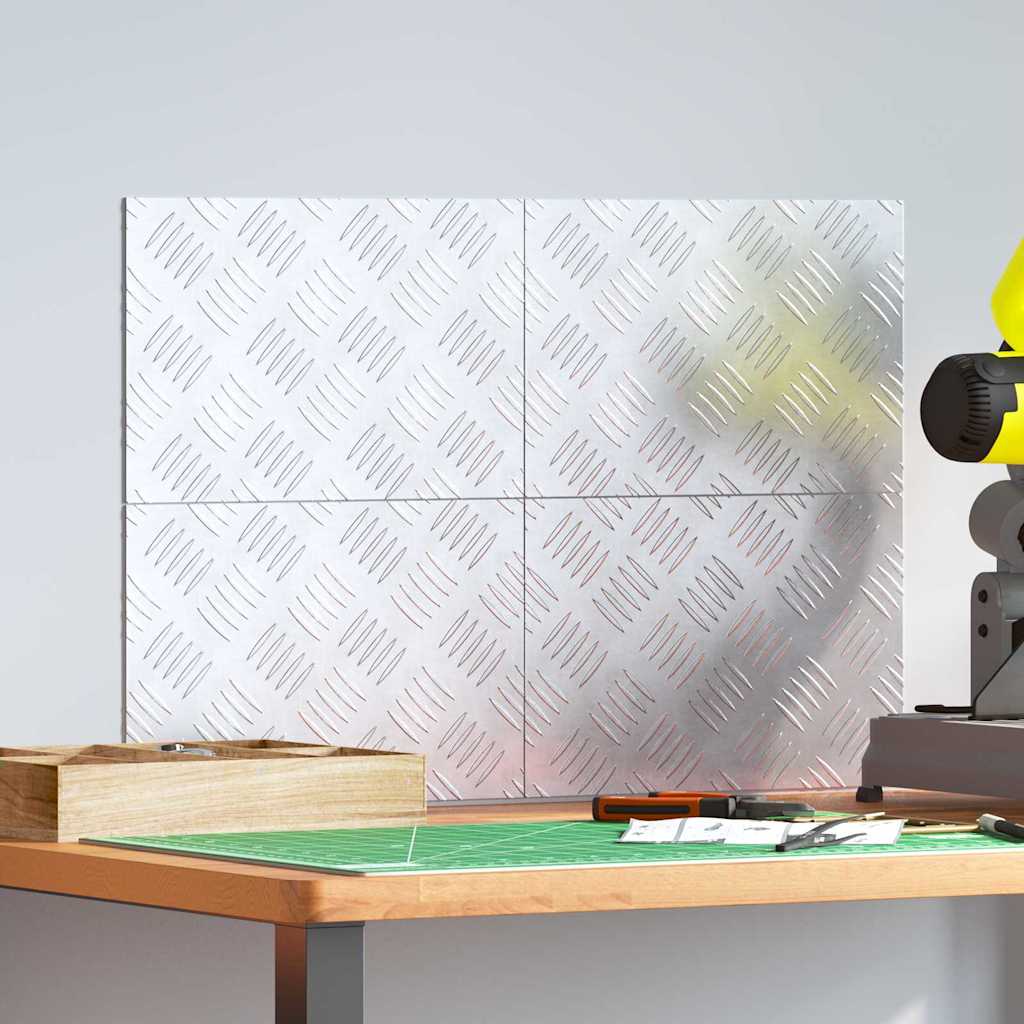 vidaXL Επιφάνειες Καρό 4 pcs Ασημί 30 x 20 cm Αλουμίνιο