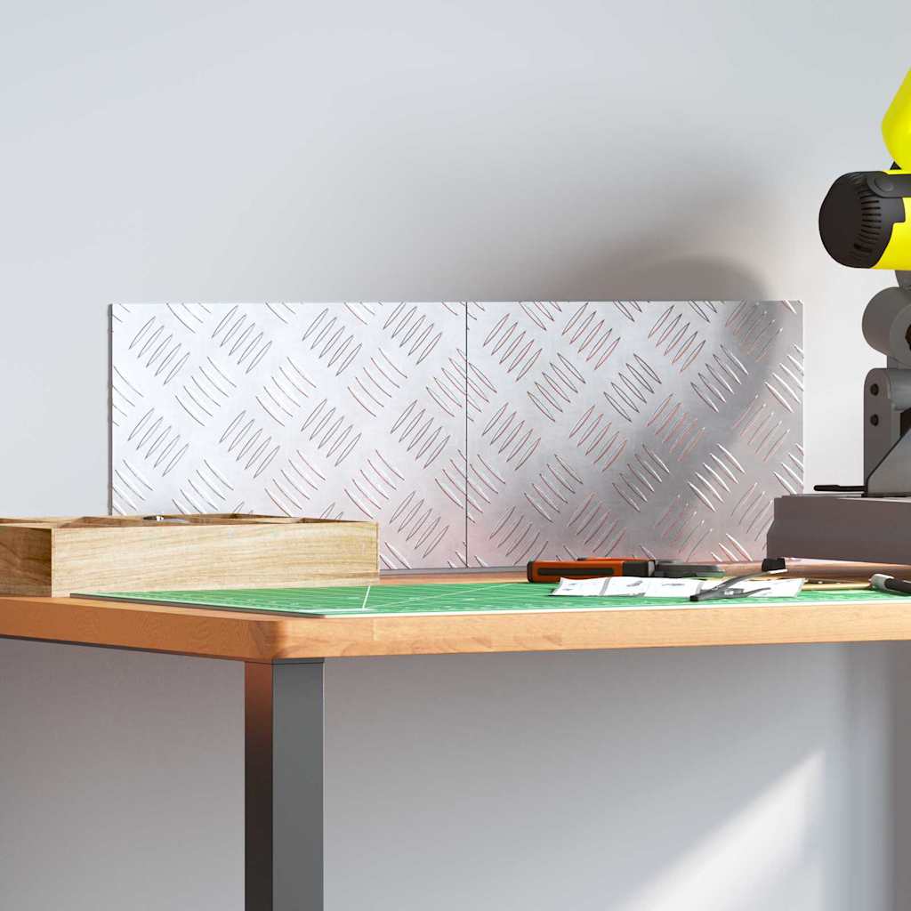 vidaXL Επιφάνειες Καρό 2 pcs Ασημί 30 x 20 cm Αλουμίνιο