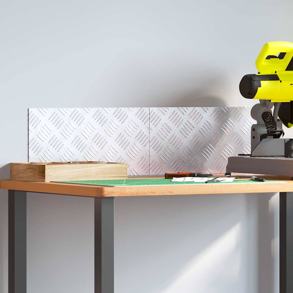 vidaXL Επιφάνειες Καρό 2 pcs Ασημί 40 x 20 cm Αλουμίνιο