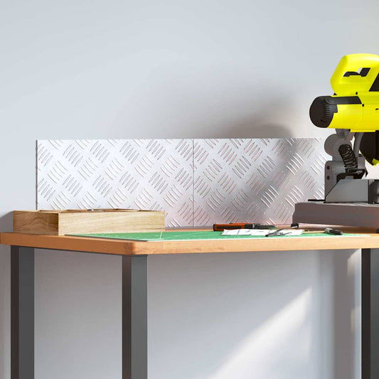 vidaXL Επιφάνειες Καρό 2 pcs Ασημί 40 x 20 cm Αλουμίνιο