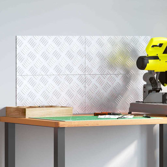 vidaXL Επιφάνειες Καρό 4 pcs Ασημί 40 x 20 cm Αλουμίνιο