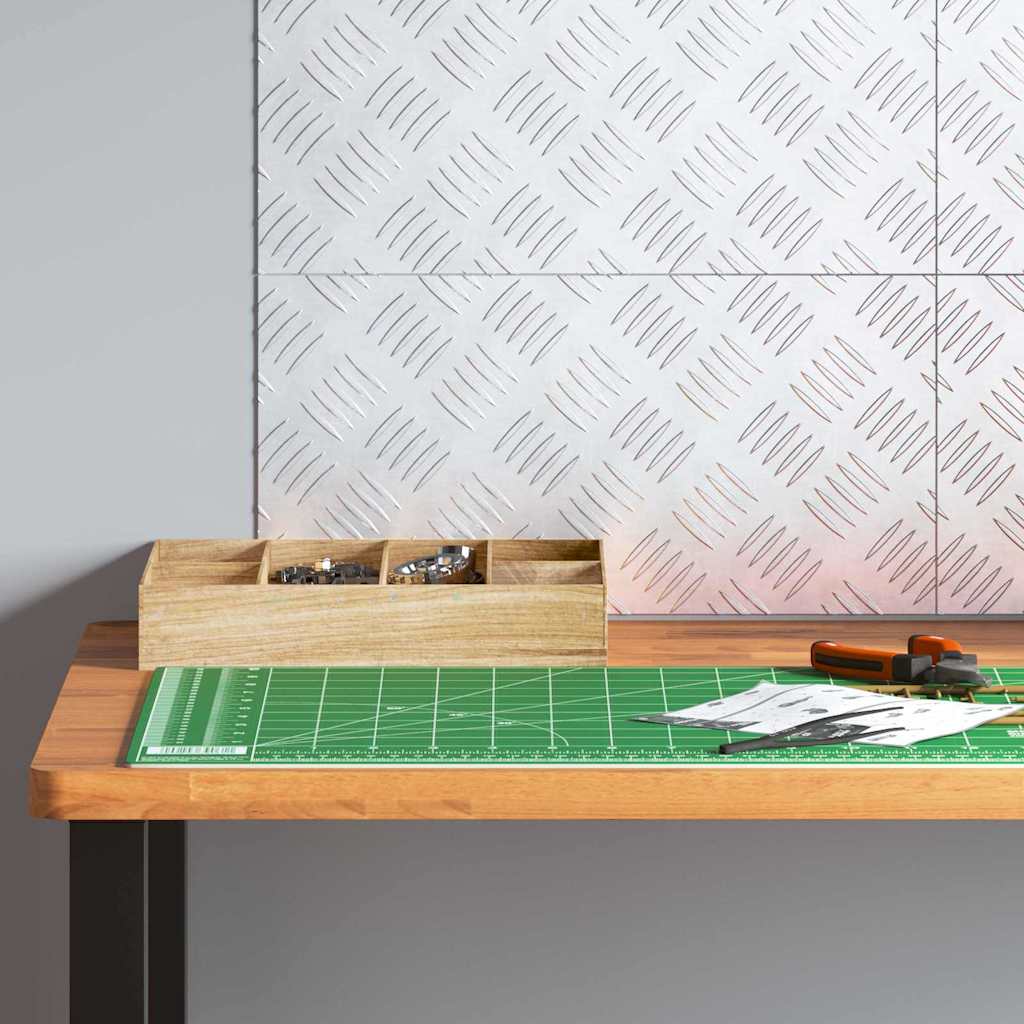 vidaXL Επιφάνειες Καρό 4 pcs Ασημί 40 x 20 cm Αλουμίνιο