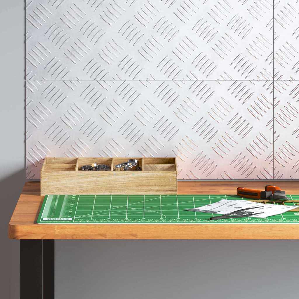 vidaXL Επιφάνειες Καρό 4 pcs Ασημί 50 x 20 cm Αλουμίνιο