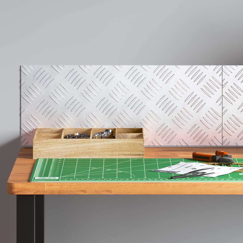 vidaXL Επιφάνειες Καρό 2 pcs Ασημί 50 x 20 cm Αλουμίνιο