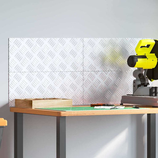 vidaXL Επιφάνειες Καρό 4 pcs Ασημί 50 x 20 cm Αλουμίνιο