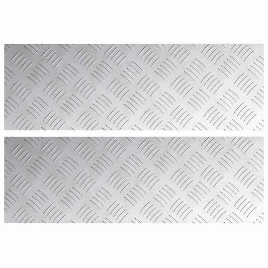 vidaXL Σκαλοπάτι 2 τμχ. 60 x 20 cm Ασημί Αλουμίνιο Ορθογώνιος