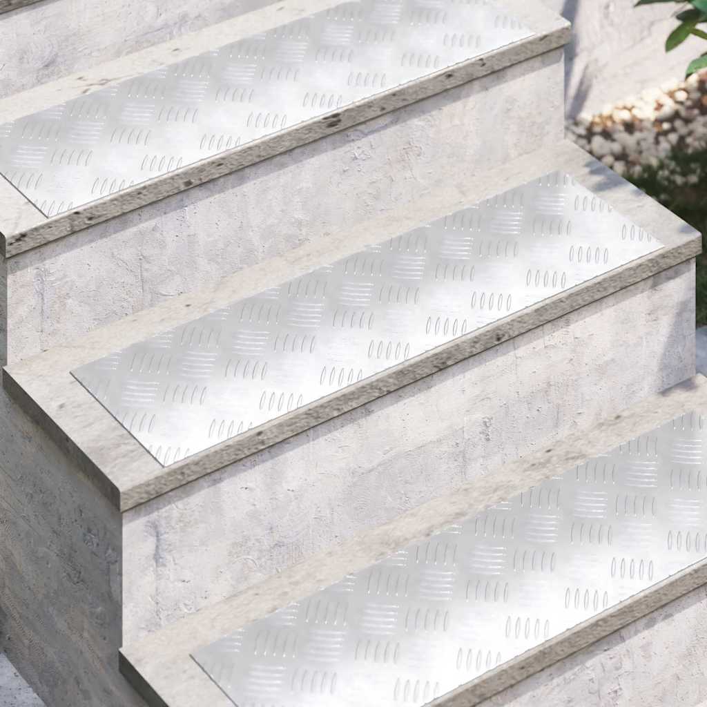 vidaXL Σκαλοπάτι 4 τμχ. 70 x 20 cm Ασημί Αλουμίνιο Ορθογώνιος