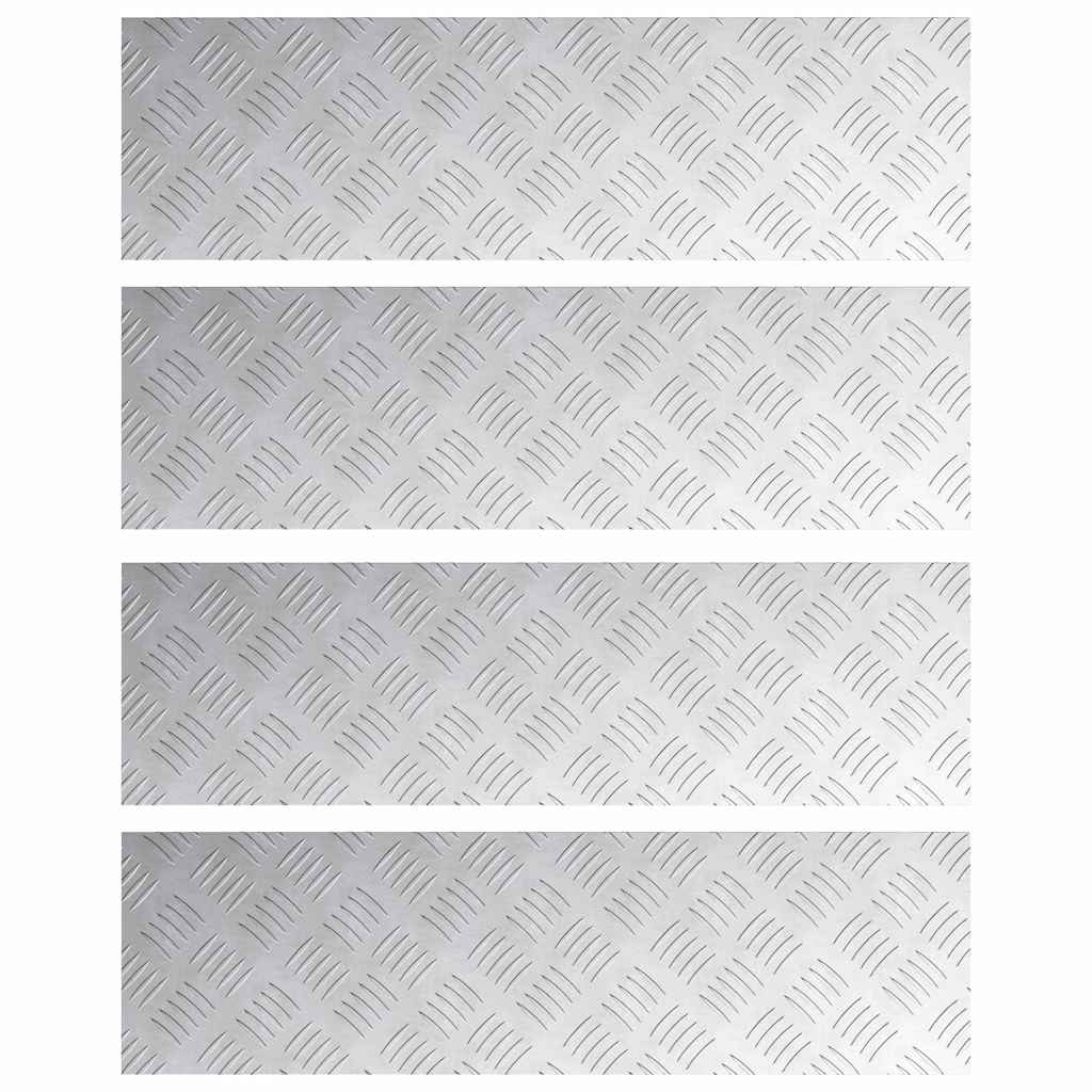 vidaXL Σκαλοπάτι 4 τμχ. 70 x 20 cm Ασημί Αλουμίνιο Ορθογώνιος
