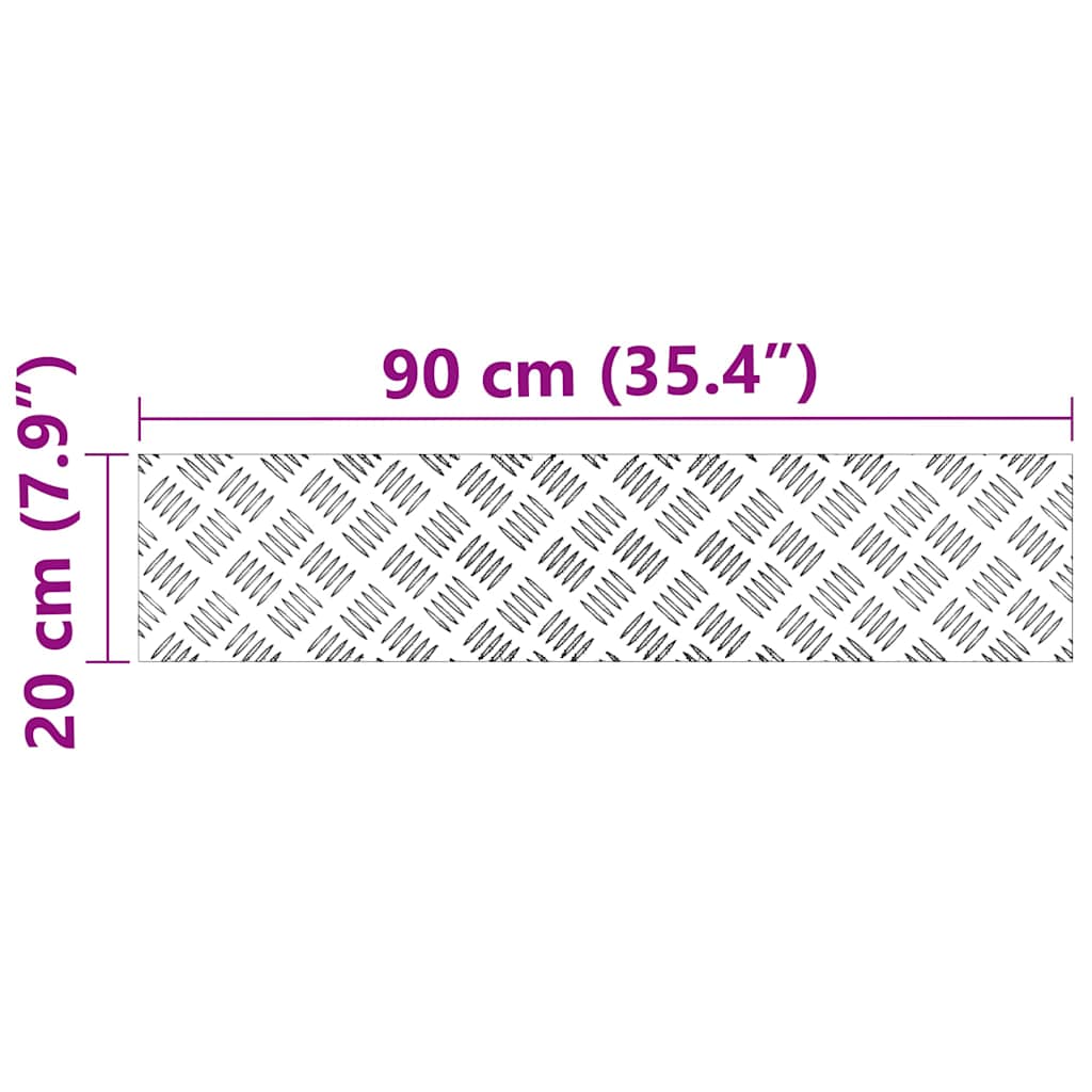 vidaXL Επιφάνειες Καρό 4 pcs Ασημί 90 x 20 cm Αλουμίνιο