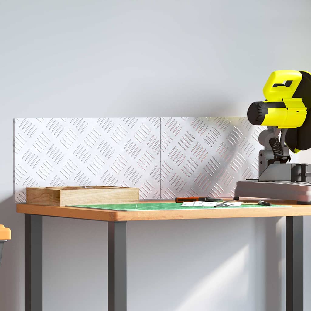 vidaXL Επιφάνειες Καρό 2 pcs Ασημί 50 x 25 cm Αλουμίνιο