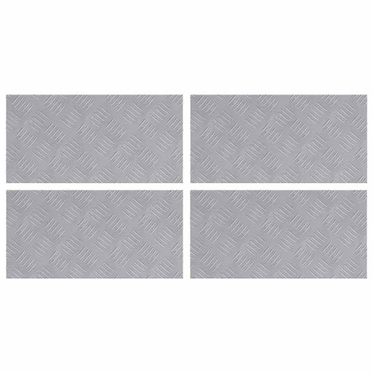 vidaXL Επιφάνειες Καρό 4 pcs Ασημί 50 x 25 cm Αλουμίνιο