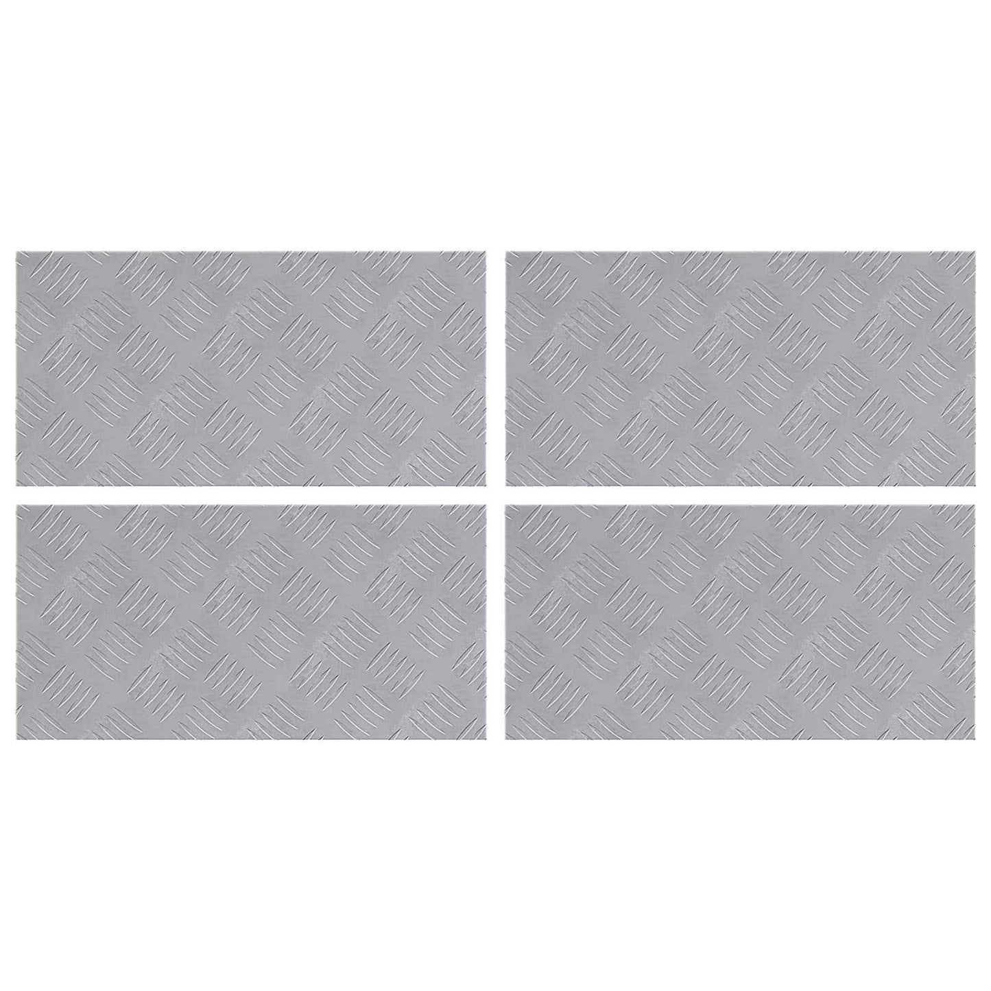 vidaXL Σκαλοπάτι 4 τμχ. 50 x 25 cm Ασημί Αλουμίνιο Ορθογώνιος