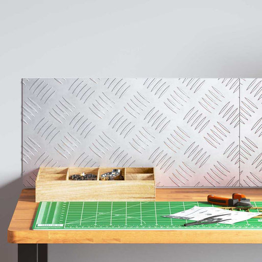 vidaXL Επιφάνειες Καρό 2 pcs Ασημί 50 x 25 cm Αλουμίνιο