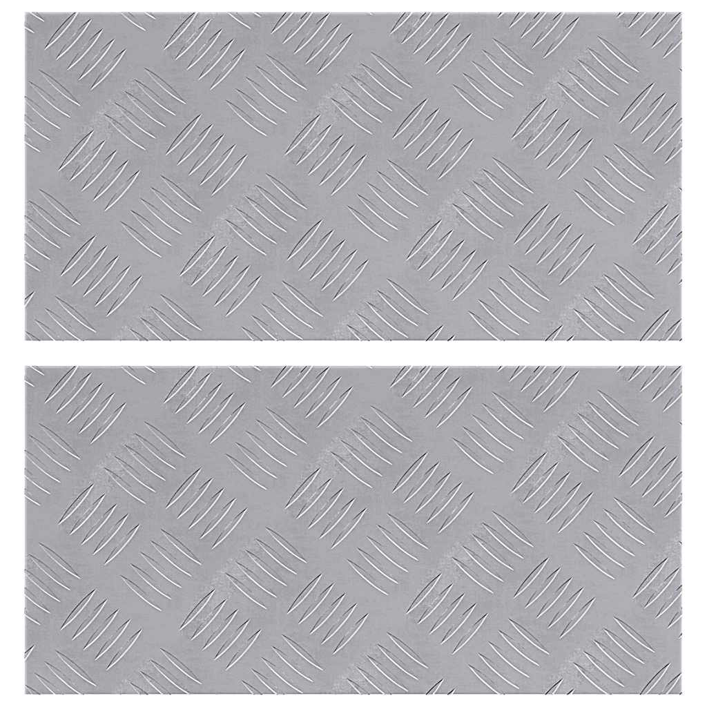 vidaXL Επιφάνειες Καρό 2 pcs Ασημί 50 x 25 cm Αλουμίνιο