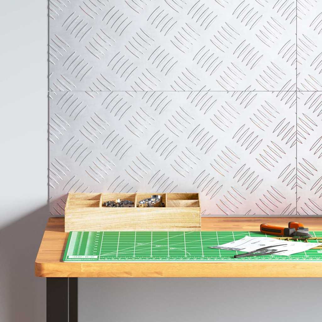 vidaXL Επιφάνειες Καρό 4 pcs Ασημί 50 x 25 cm Αλουμίνιο