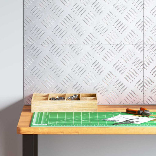 vidaXL Επιφάνειες Καρό 4 pcs Ασημί 50 x 25 cm Αλουμίνιο