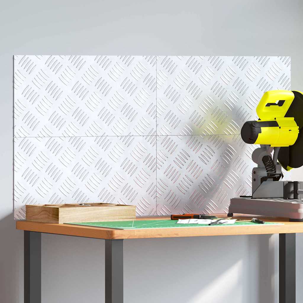 vidaXL Επιφάνειες Καρό 4 pcs Ασημί 50 x 25 cm Αλουμίνιο