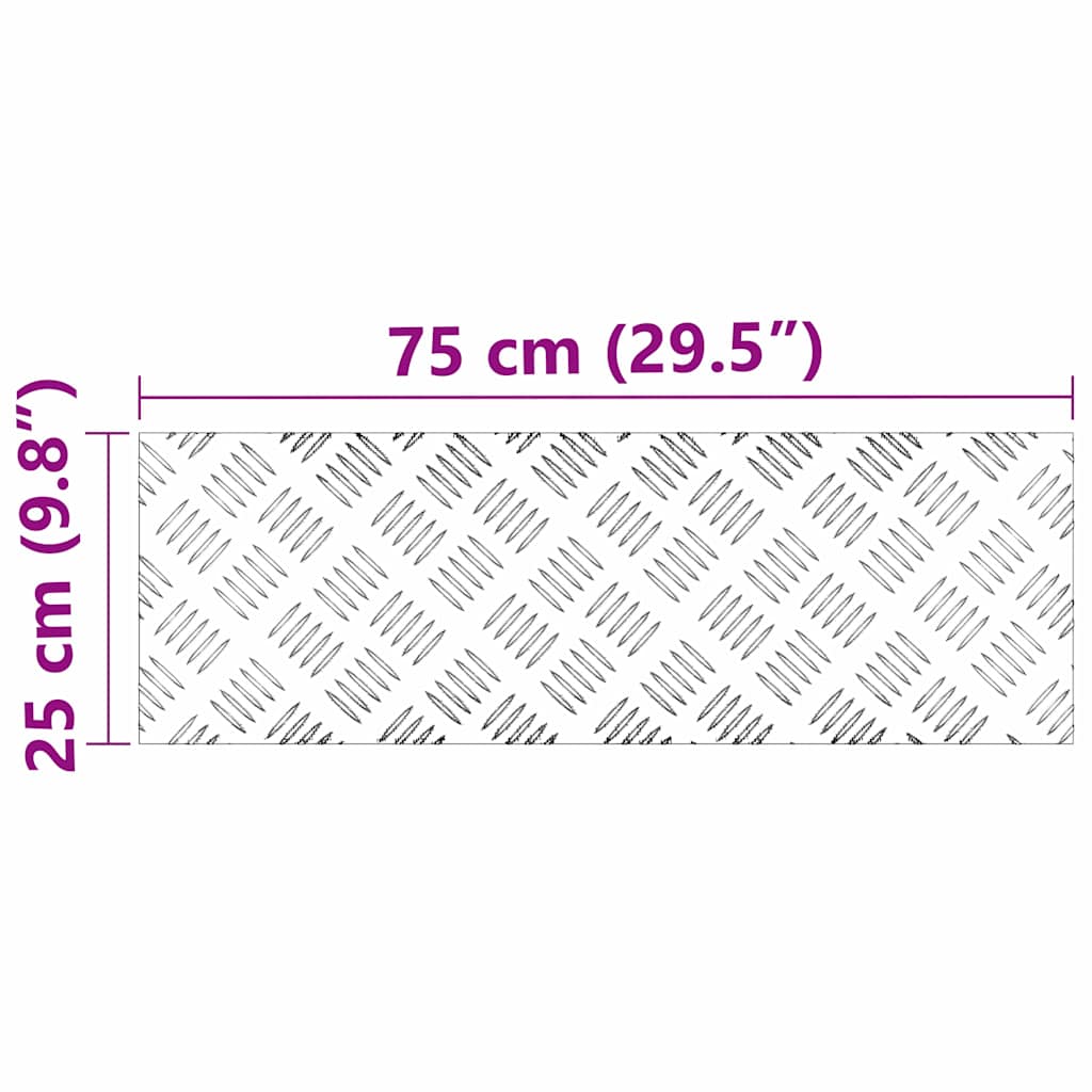 vidaXL Επιφάνειες Καρό 4 pcs Ασημί 75 x 25 εκ. Αλουμίνιο