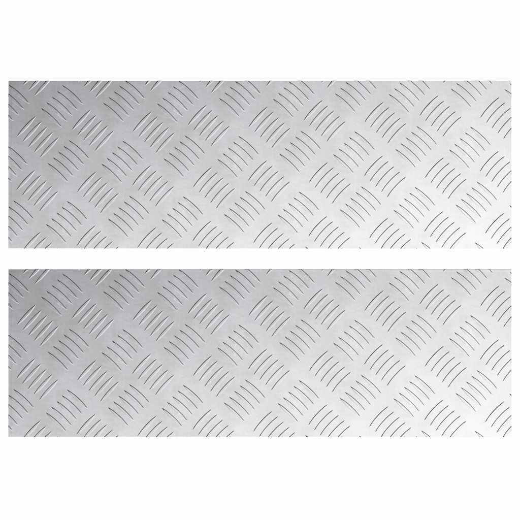 vidaXL Επιφάνειες Καρό 2 pcs Ασημί 75 x 25 εκ. Αλουμίνιο