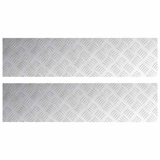 vidaXL Επιφάνειες Καρό 2 pcs Ασημί 100 x 25 cm Αλουμίνιο