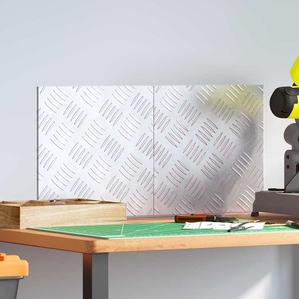 vidaXL Επιφάνειες Καρό 2 pcs Ασημί 30 x 30 cm Αλουμίνιο