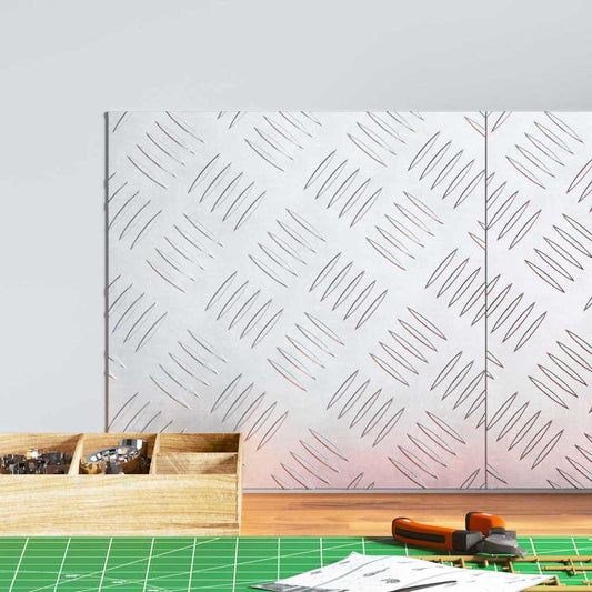 vidaXL Επιφάνειες Καρό 2 pcs Ασημί 30 x 30 cm Αλουμίνιο