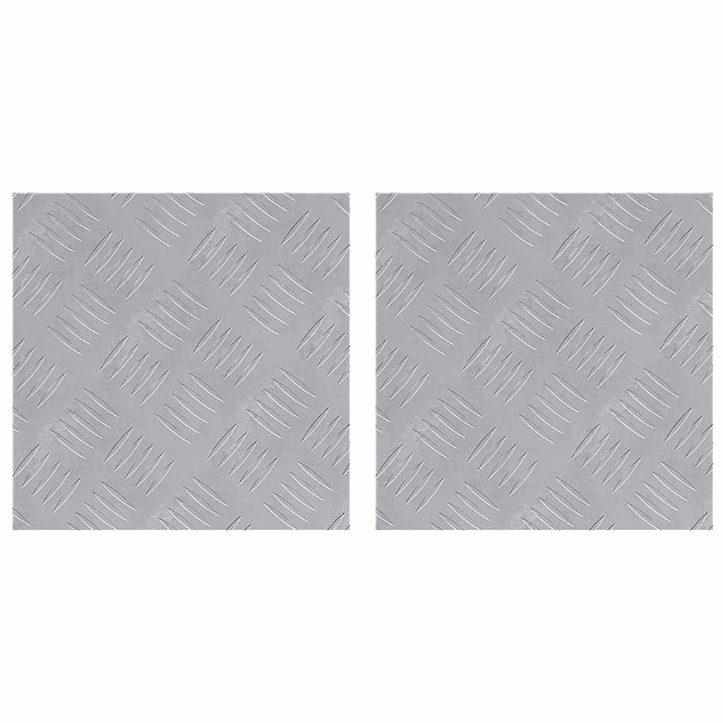 vidaXL Επιφάνειες Καρό 2 pcs Ασημί 30 x 30 cm Αλουμίνιο