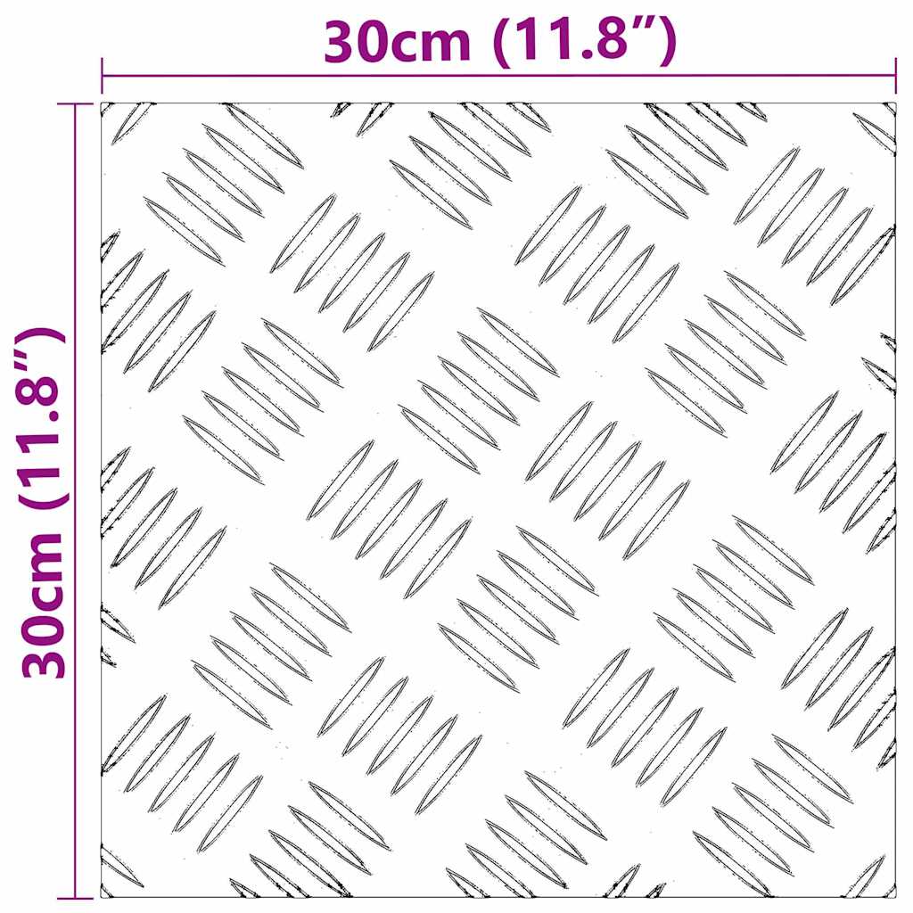 vidaXL Επιφάνειες Καρό 2 pcs Ασημί 30 x 30 cm Αλουμίνιο