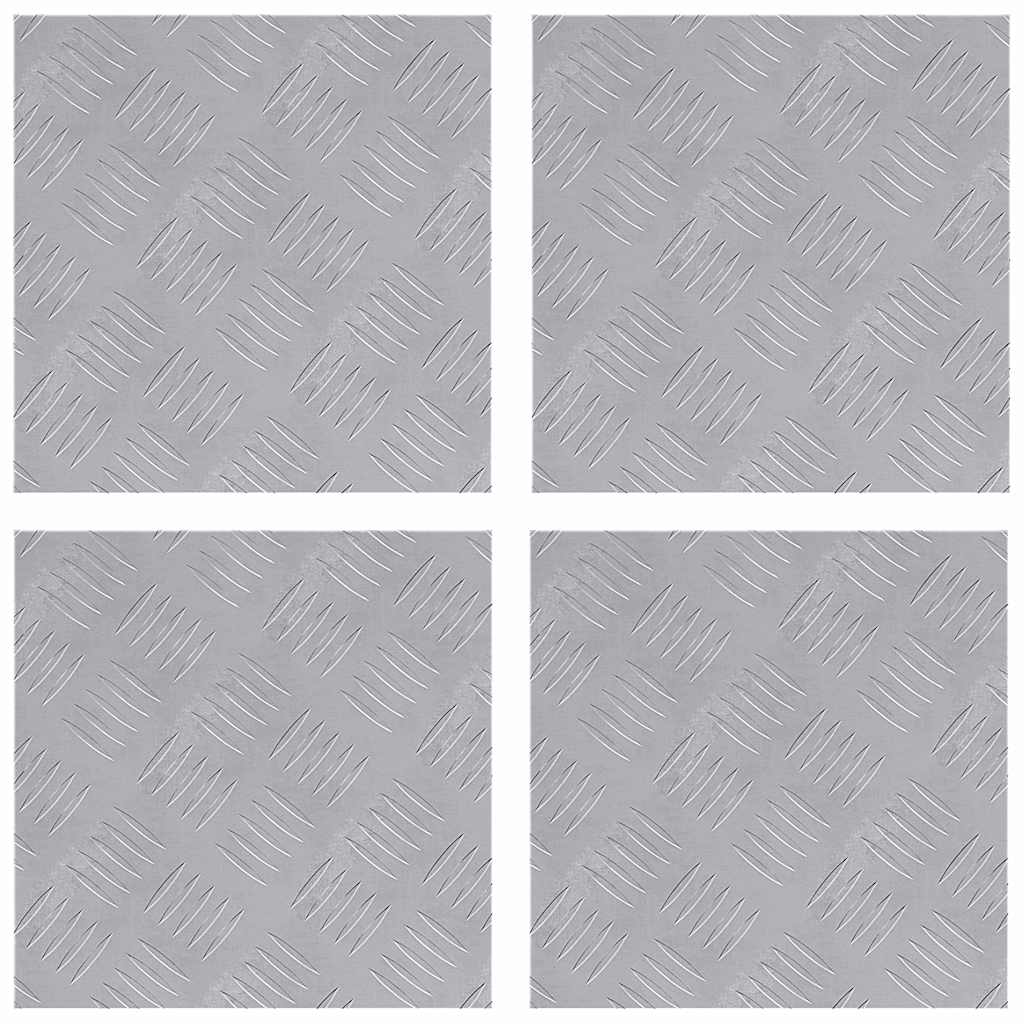 vidaXL Επιφάνειες Καρό 4 pcs Ασημί 30 x 30 cm Αλουμίνιο