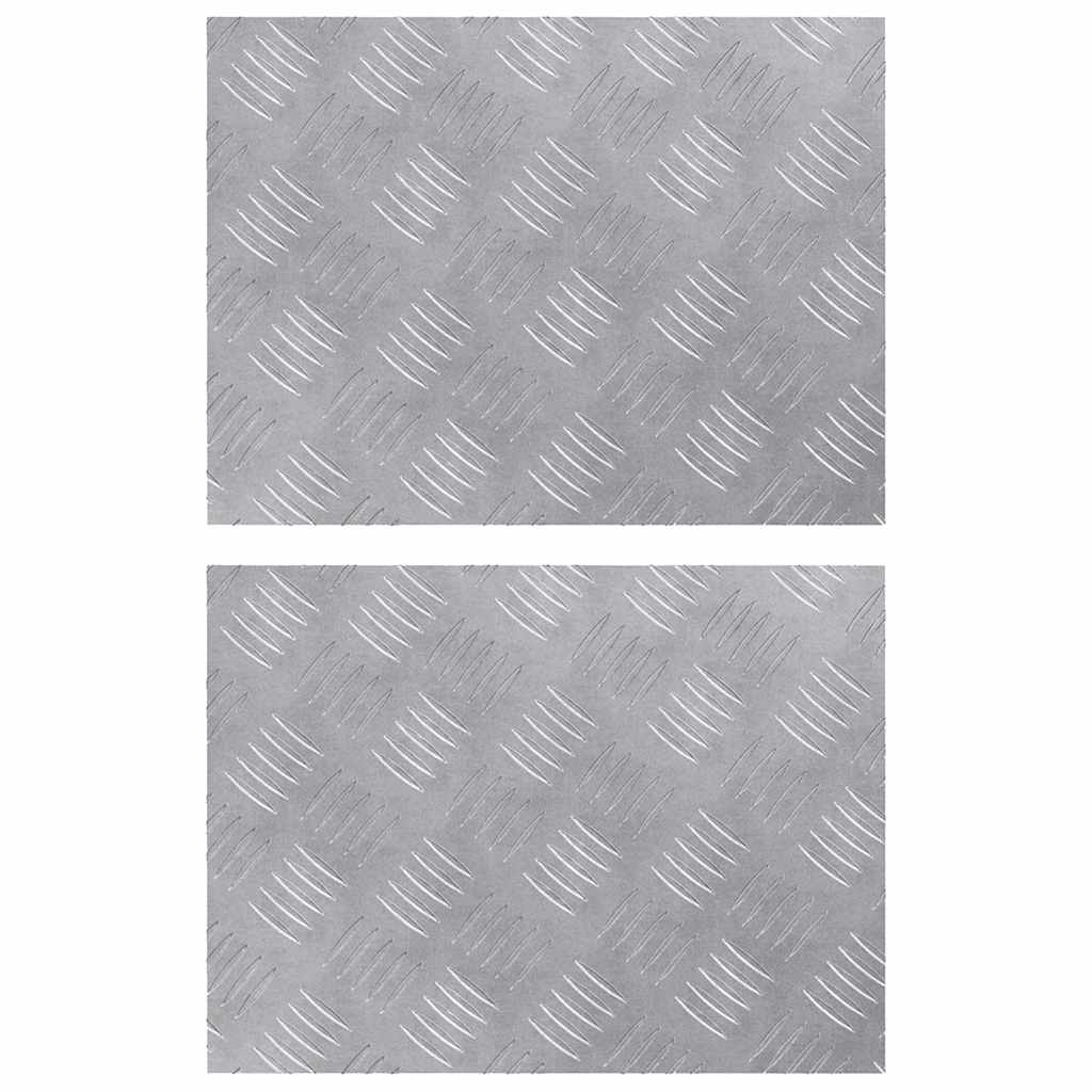 vidaXL Επιφάνειες Καρό 2 pcs Ασημί 40 x 30 cm Αλουμίνιο