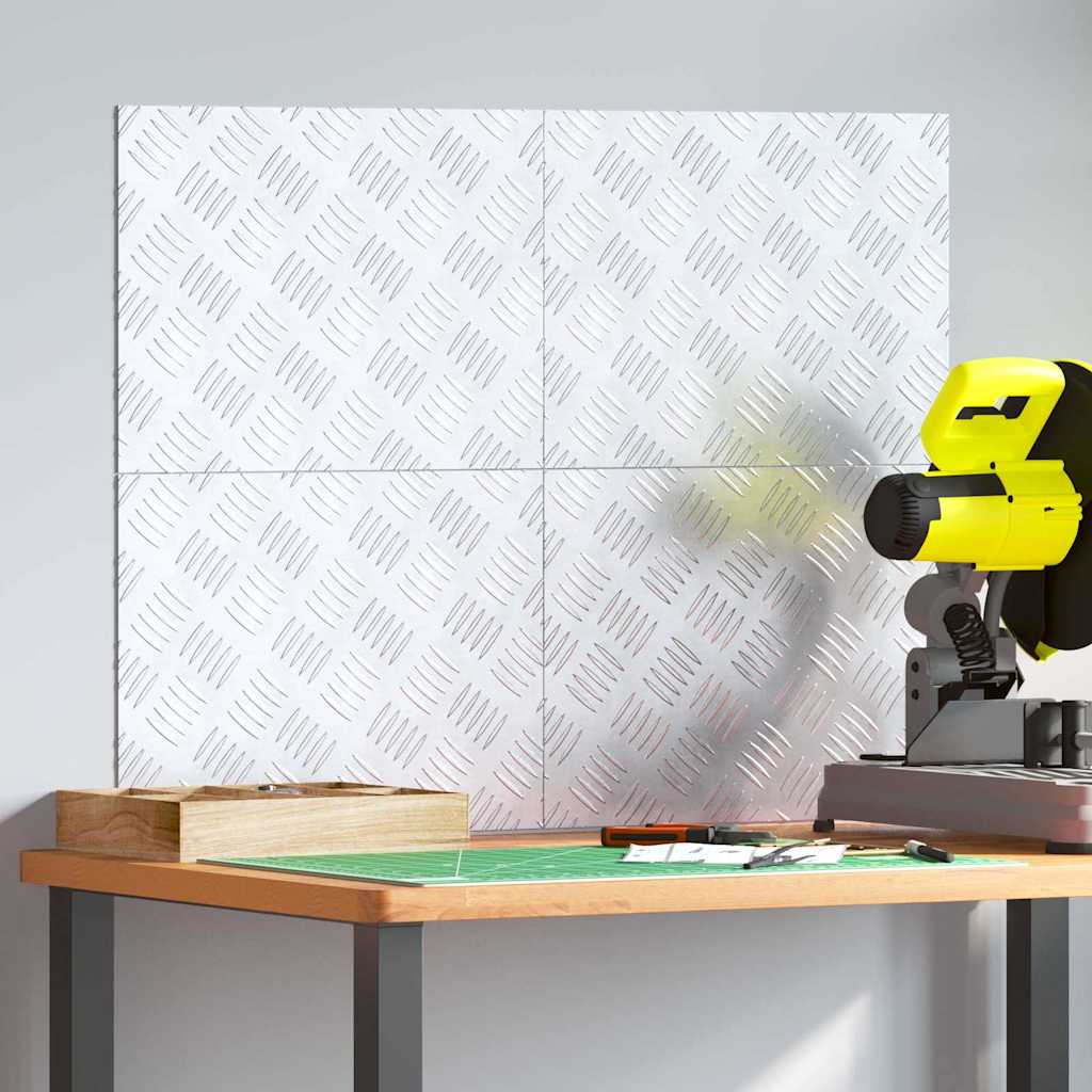 vidaXL Επιφάνειες Καρό 4 pcs Ασημί 40 x 30 cm Αλουμίνιο