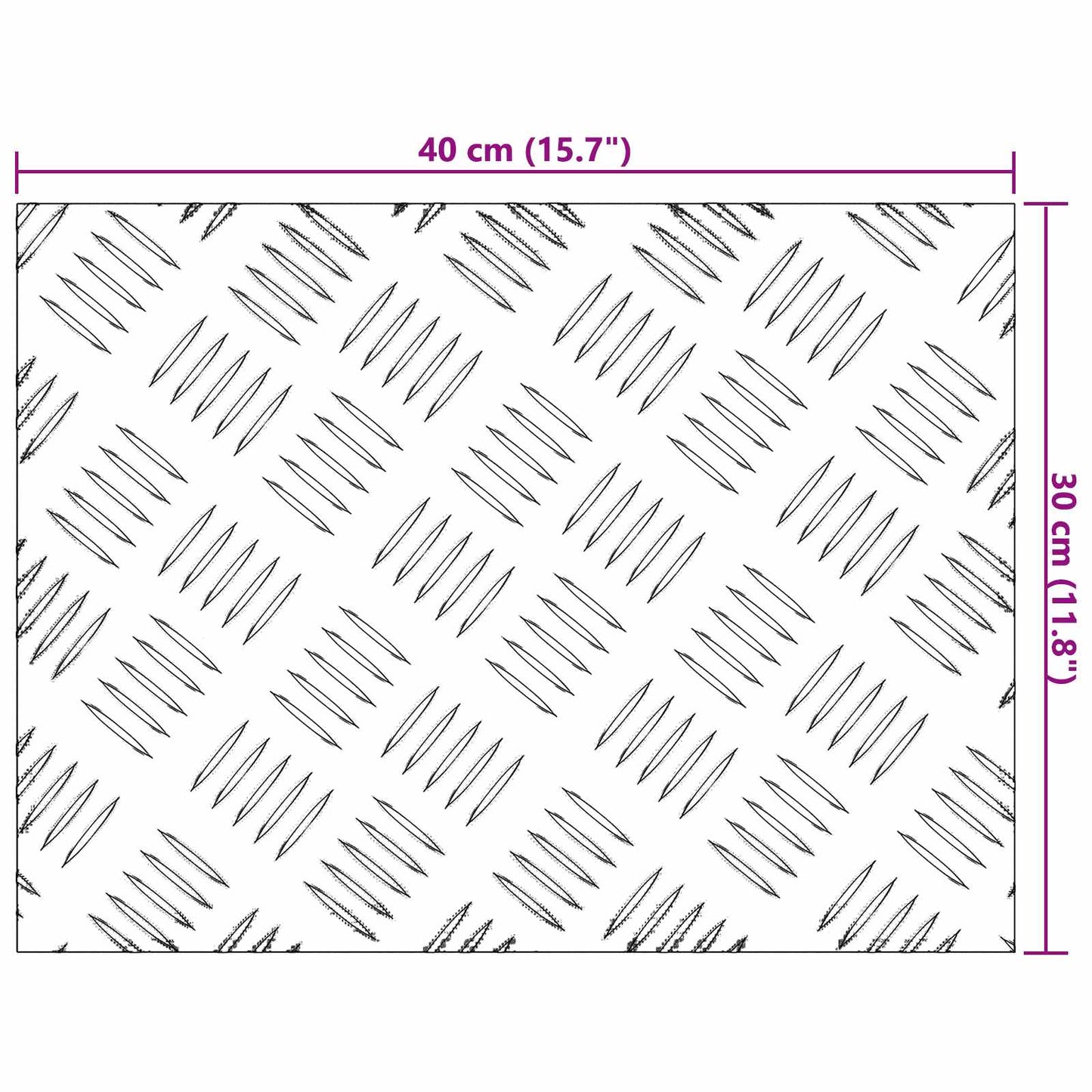 vidaXL Σκαλοπάτι Ορθογώνιος 4 pcs Ασημί 40 x 30 cm Αλουμίνιο