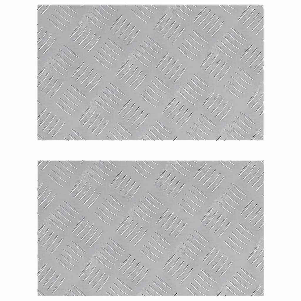 vidaXL Επιφάνειες Καρό 2 pcs Ασημί 50 x 30 cm Αλουμίνιο