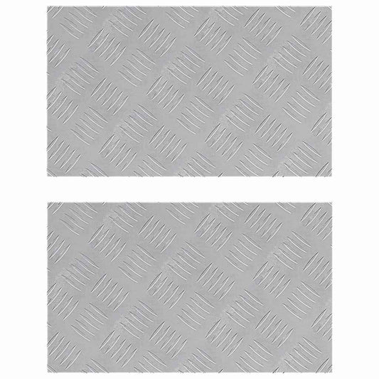 vidaXL Επιφάνειες Καρό 2 pcs Ασημί 50 x 30 cm Αλουμίνιο