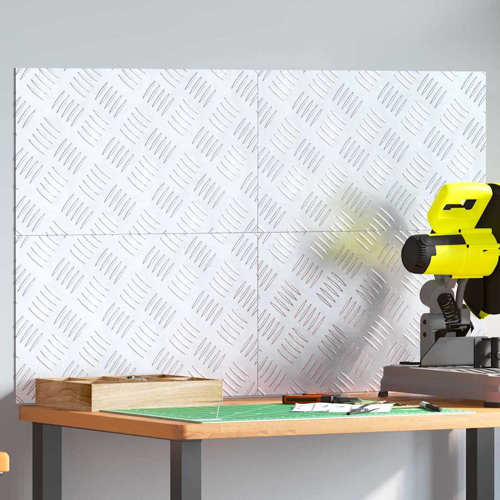 vidaXL Επιφάνειες Καρό 4 pcs Ασημί 50 x 30 cm Αλουμίνιο