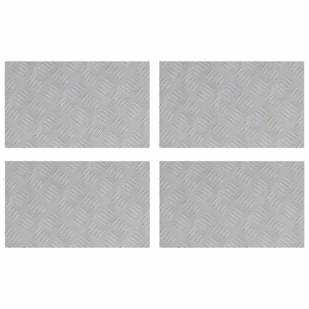vidaXL Επιφάνειες Καρό 4 pcs Ασημί 50 x 30 cm Αλουμίνιο