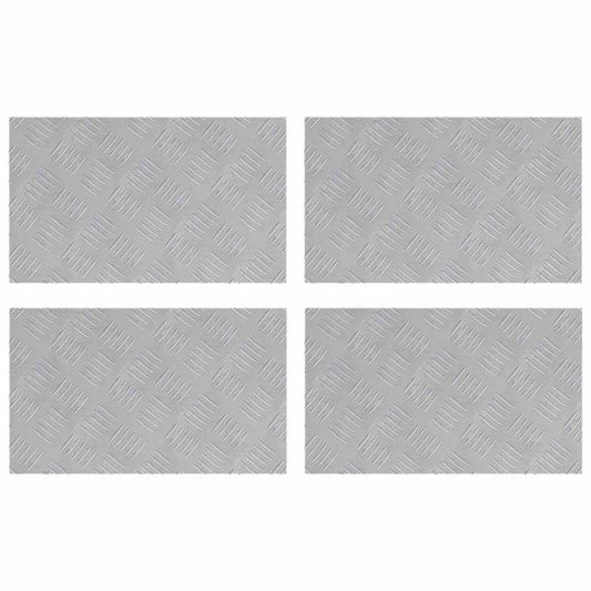 vidaXL Επιφάνειες Καρό 4 pcs Ασημί 50 x 30 cm Αλουμίνιο