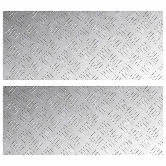vidaXL Επιφάνειες Καρό 2 pcs Ασημί 70 x 30 cm Αλουμίνιο