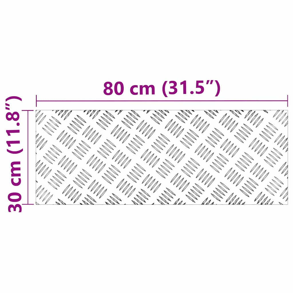vidaXL Επιφάνειες Καρό 4 pcs Ασημί 80 x 30 cm Αλουμίνιο