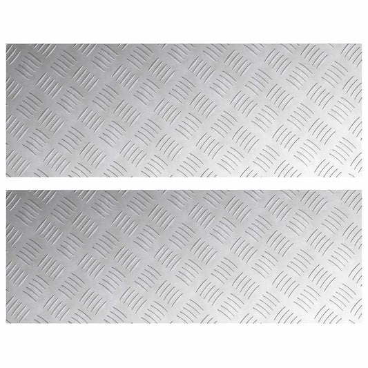 vidaXL Επιφάνειες Καρό 2 pcs Ασημί 80 x 30 cm Αλουμίνιο