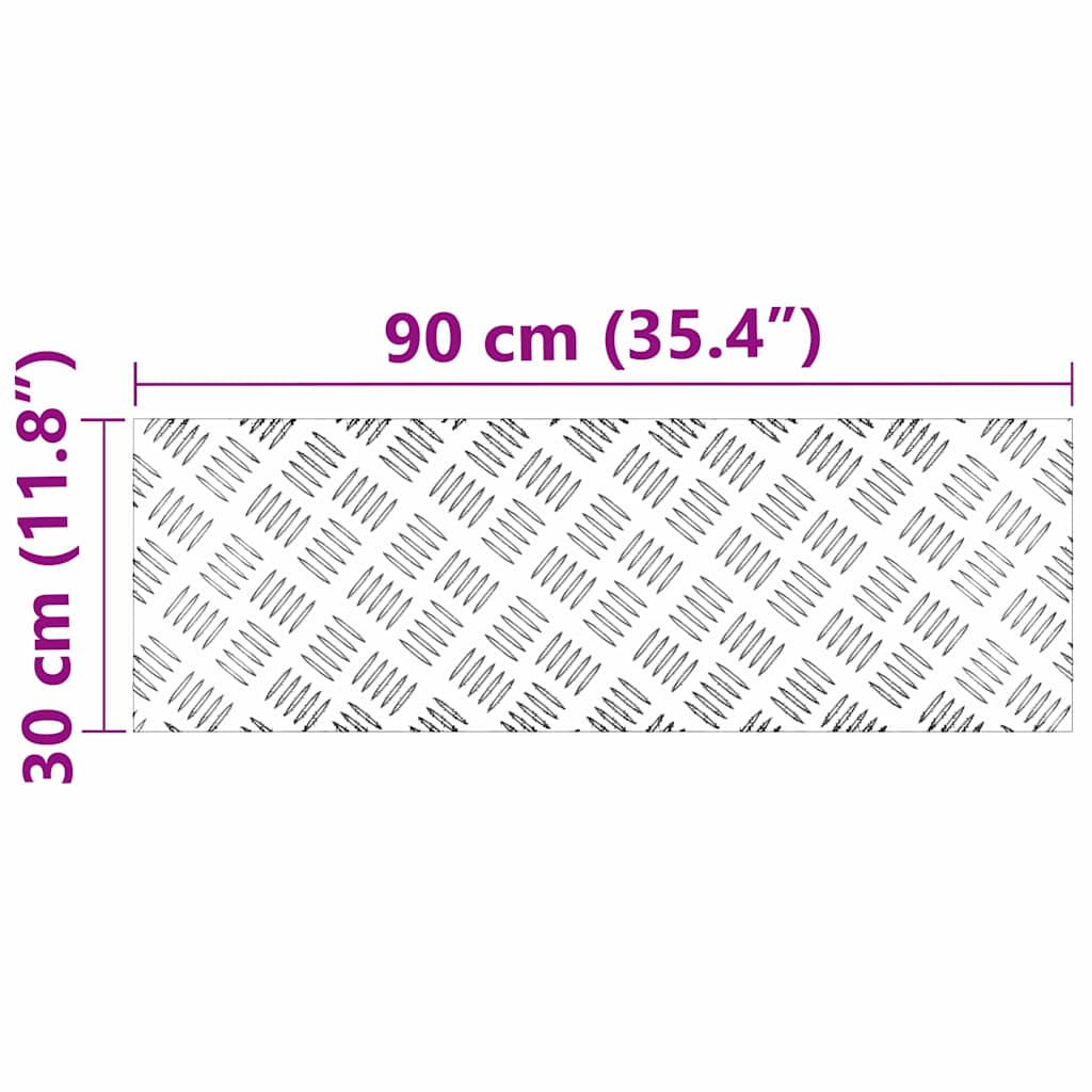 vidaXL Επιφάνειες Καρό 4 pcs Ασημί 90 x 30 cm Αλουμίνιο