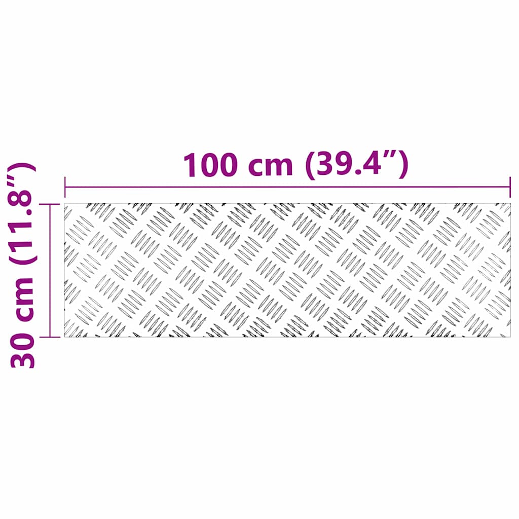vidaXL Επιφάνειες Καρό 4 pcs Ασημί 100 x 30 cm Αλουμίνιο