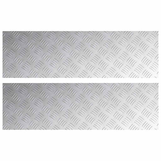 vidaXL Επιφάνειες Καρό 2 pcs Ασημί 100 x 30 cm Αλουμίνιο