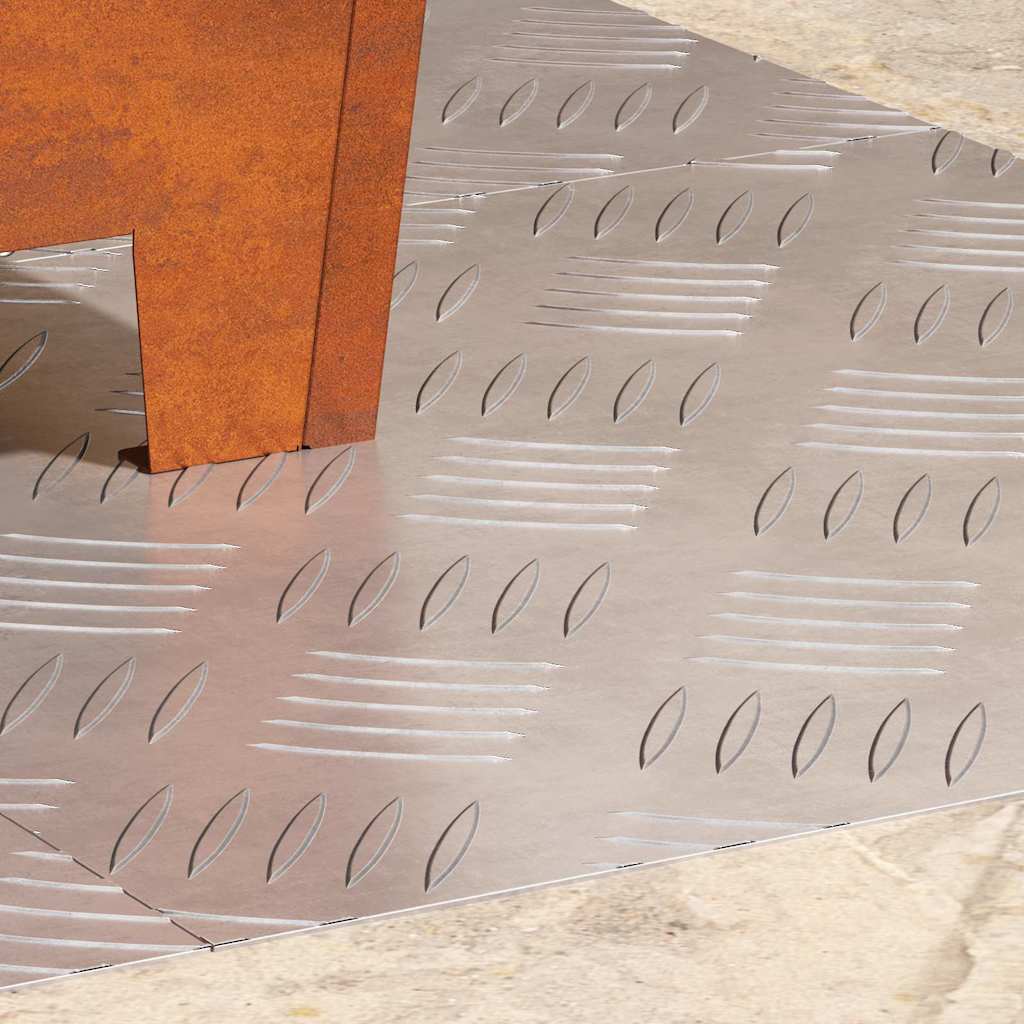 vidaXL Επιφάνειες Καρό 4 pcs Ασημί 40 x 40 cm Αλουμίνιο