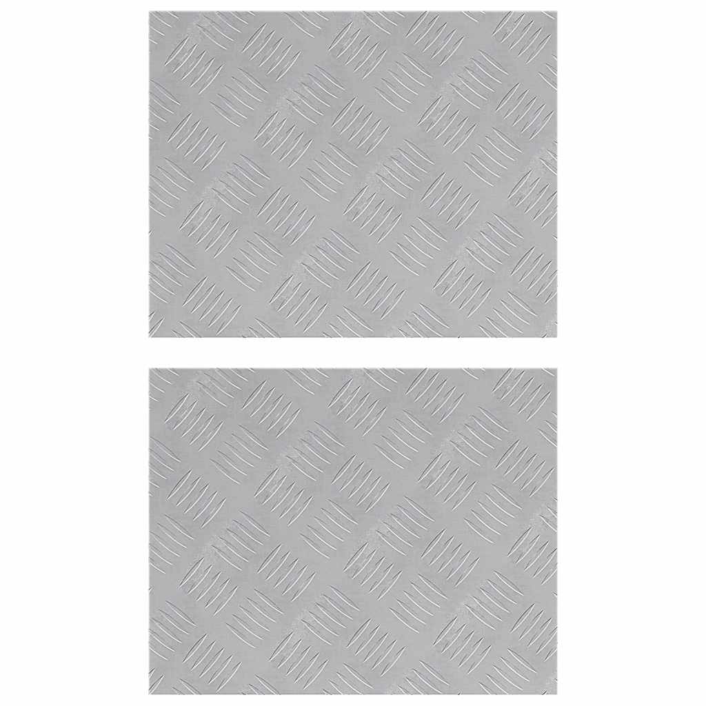 vidaXL Επιφάνειες Καρό 2 pcs Ασημί 50 x 40 cm Αλουμίνιο