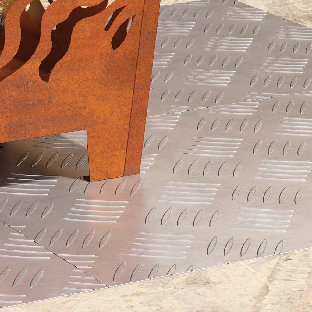 vidaXL Επιφάνειες Καρό 4 pcs Ασημί 60 x 40 cm Αλουμίνιο