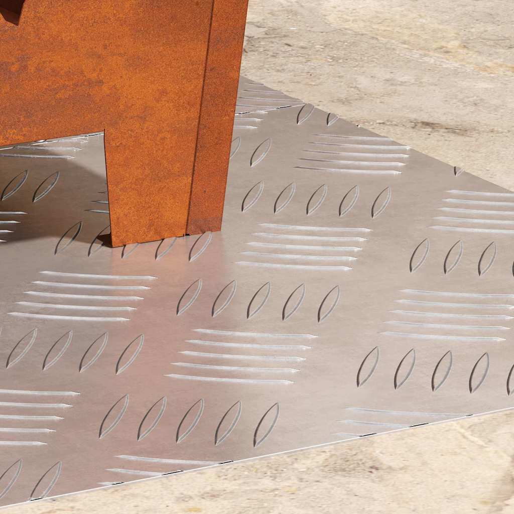 vidaXL Επιφάνειες Καρό 2 pcs Ασημί 60 x 40 cm Αλουμίνιο